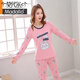 Pajama de manga larga de marca modal para mujeres en la primavera, otoño y verano, algodón dulce y linda ropa casera, gran tamaño, se puede usar fuera del traje, conejo plegable 831 m 80jin [Jin iguala 0.5 kg] -100jin [Jin equivale a 0.5 kg]