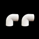 Deqi PVC 90 degree elbow joint right angle elbow adhesive plastic water pipe fittings Jingcang 1 inch 32mm white (10 pieces)
