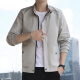 Zoshuttle Jacket Herrenjacke Top Herren Spring und Herbst Dünn Neues Solid Color Baseball Unit Stand Collar Trendy Casual Coats in 686 [schwarz] xl [Vorgeschlagen 110-125 Jin [Jin entspricht etwa 0,5 kg]]
