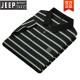 吉普（JEEP）高档夏季条纹T恤衫棉刺绣中年P0LO衫爸爸装现货保罗上衣男士新品 7371-深灰 M 48