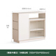 
Genji Wooden Solid Wooden Side Cabinet Rock Slab White Cream Style Tea Cabinet Wall Storage Cabinet Small Apartment Partition (Rubber Wood Warm White) 1 meter Partition Side Cabinet