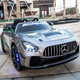Mercedes-Benz CAR para niños asientos de cuatro ruedas para personas, control remoto de bebé balanceando, niños y niñas, niños, juguetes para bebés, automóvil [gris plateado pintado] Función completa + Bluetooth + rueda blanda