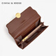 CinvaiKrose wallet women's long new coin wallet lock card wallet ladies clutch brown Brown gift box + tote bag