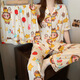 Nanjiren's milky bralala women's pajamas spring and summer thin short-sleeved three-piece set girl's casual home clothing set KK14137# M [Suggested 80-100Jin [Jin equals 0.5 kg]]