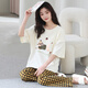 
Year of the Snake Year of the Nation Pajamas Women's Pure Cotton Summer Short Sleeve Trousers Red Loose Outdoor Outdoor Cotton Set YSH-687 L Code 100-120Jin [Jin equals 0.5 kg] Reservation shrinkage required