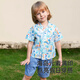 YEEHOO children's shirt short-sleeved summer outdoor boys versatile shirt casual seaside resort style floral shirt Sunny Beach 130 cm