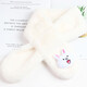 Children's scarf autumn and winter plush parent-child Christmas cute thickened cartoon imitation rabbit scarf bear white 72-76cm