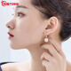 Guanpuge Fat Donglai same style pt950 platinum pearl earrings PT950 natural women's platinum earrings 2024 new style platinum diamond pearl earrings (pearl 9-10mm) partial