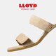 
LLOYD imported women's shoes lambskin elegant kitten heel strap casual sandals standard middle heel 13564 camel 36