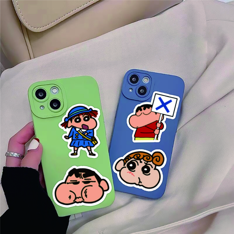 Cute crayon Xiaoxin waterproof stickers computer mobile phone tablet water cup decoration small pattern mobile phone case computer decoration stickers flower pot refrigerator glass cup stickers random 10 pictures
