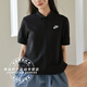 Nike (NIKE) large-size women's men's T-shirt 2025 summer sportswear breathable loose comfortable jogging casual short-sleeved polo shirt FN3895-010/low-key black/large S