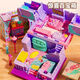 Mini simulación, casa sorpresa cambiante, casa de muñecas, niñas, caja de tesoros, juguetes educativos para niños regalo [sorpresa pequeña supermercado] 2 muñecas + 1 perro mascota