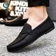 Holzspecker Herrenbohnenschuhe Koreanische Version der geschäftlichen Arbeit lässige Lederschuhe atmungsaktiv und vielseitig nicht rutsches einstufige Männerschuhe 2025 Sommer D826 Black 39 Small