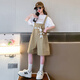 Disney Girls Marluts Suit Summer 2025 New Fashionable Girls Pantalones de manga corta Summer's Casta informales de verano Pink 120 cm Altura recomendada aproximadamente 110 cm