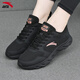 ANTA Women's Shoes Sports Shoes Women's Autumn and Winter New Mesh Breathable Running Shoes Soft Sole Leather Waterproof Casual Shoes Black Women's Shoes (Store Manager Recommends Soft Sole Women's Shoes for Autumn and Winter) Black 38 (7)