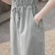 
Sibaiser 2025 summer new women's slit mid-length dress waist-hugging and slimming shirt skirt skirt