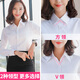 
Boman shirt for women's spring 2019 professional slim Korean version long-sleeved white V-neck shirt autumn large size loose summer short-sleeved OL long-sleeved V-neck blue twill 15604 S 35