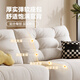 Gujia Home Fabric Sofa Direct Living Room 2024 New Cat Claw Cloth Anti-Scratch Small Apartment Minimalist Modern Cream Style 2603 Ivory Color丨2.2m丨[Sponge + Latex + Space Cotton] Russian Solid Wood Frame