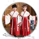 儿童古装汉服国学服中国风小学生朗诵三字经弟子规开笔礼演出服装 云飞鹤直袖红色【男女同款】 130 cm