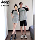 
JEEP SPIRIT special couple outfit summer dress one skirt one dress 2025 new cotton short-sleeved T-shirt one men and one women top fabric quality assurance) 691 women's skirt + men T M men L + women