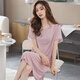 Pajamas modal Été pour femmes Modal à manches courtes à manches courtes à manches courtes de grande taille Ice Silk Home Vêtements d'été mince-longueur moyenne # 9249 (Nightskirt) M (Recommandé 90-110jin [Jin est égal à 0,5 kg]))