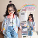 Qiyuxin children's clothing girls striped shirt spring and autumn children's shirt 2025 new little girl baby casual jacket top blue 90 (suitable for height 80-90cm)
