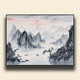 中国风山水数字油画diy填色日落晚霞风景客厅餐厅手工装饰画 YF-829  高山耸立 60*75cm笔+颜料+内框