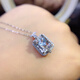 Li Shen's new sky blue stone pendant 925 silver K gold precision inlaid heart 5*5MM perfume bottle pendant