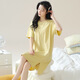 
Meijun nightgown with chest pad summer modal pajamas for women in summer thin simple short-sleeved pregnant women home clothes summer A11762 [with chest pad] M