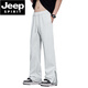 JEEP SPIRIT休闲裤子男春秋款美式潮牌vibe宽松直筒抽绳微喇叭运动裤男款春季 9859黑色 XL 【130-145斤】