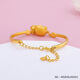 NXO gold 999 Hello Kitty bracelet gold KT cat bell bracelet bracelet adjustable half bracelet for girlfriend gold-plated gift box packaging