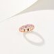 Medium red dopamine candy color irregular full circle pink diamond gradient small row diamond secondary ring for women 925 silver rose gold pink diamond gradient ring US size 5 Hong Kong size 10