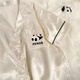 Langsha High-End Panda Ice Seide Pyjamas für Frauen im Sommer dünne kurzärmelige 2025 neue Strickjacke niedliche Heimkleidung Set YX-9227 Polka Dot M [75-95jin [Jin gleich 0,5 kg]]]