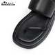 Hermano Di REALMENTE BUENO (Girdear) Zapatos de mujer Toe Fuera de oveja de piel de oveja Sandalias de zapatillas planas abiertas Ax14099 Negro 38