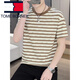Tommy Hee Kelly Tommy's Men's с коротким рукавом-футболкой летняя модная брендская полоса тяжелая футболка с тяжелой круглой шеей повседневной универсальной одежды Мужчины 9906 Khaki 2xl