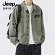 JEEP SPIRIT吉普外套男款春秋2025新款衬衫翻领秋装男士工装夹克初秋褂子上衣 JEEP【升级版】K12806黑色 L 【建议110-128斤】