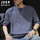 JEEP SPIRIT Jeep short-sleeved T-shirt men's summer bamboo cotton tops trendy brand casual T-shirt men's dark gray XL JEEP SPIRIT Jeep short-sleeved T-shirt men's summer bamboo cotton tops trendy brand casual T-shirt men's dark gray XL