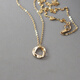 DYN simple Korean pure 14K gold pendant for women hollow plain gold geometric shape K gold clavicle chain neck pendant gift individual pendant