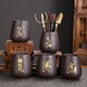 Fat Donglai's same style tea table accessories, tea set accessories, purple sand tea ceremony six gentlemen set storage tea clip, pot pen tea D purple sand tea ceremony six gentlemen - willing - + tea towel + tea