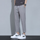 Holzspecker Casual Hosen für Männer Sommer dünne Eis Silk herrugen neun Punkte Hose für neue lose und vielseitige Haremhosen von Männern 718B Hellgrau XL