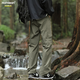 Homlean American outdoor work pants men's spring and summer loose wide-leg functional straight waterproof long trousers HT02 military green XL
