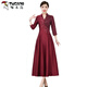 Woodpecker (Tucano) Madre Banquete Cheongsam Vestido 2025 NUEVO VESTIVO DE CAMBIO DE CAMPO ESTILO CHINO ESTILO CHINO Vestido noble para mujeres Borgoña 6625 L 165 [110Jin [Jin iguala 0.5 kg] por debajo]