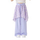 moonkids girls wide-leg pants ice silk pants 2025 summer new children's butt curtain casual mosquito-repellent pants girls big children's summer suit two-piece set [15090 wide-leg pants + 9889 short-sleeved] 120 cm