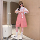 Disney Girls Marluts Suit Summer 2025 New Fashionable Girls Pantalones de manga corta Summer's Casta informales de verano Pink 120 cm Altura recomendada aproximadamente 110 cm
