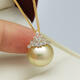 Haitong cost-effective large beads brand benefits 18K gold South Sea gold bead pearl pendant single female Ice Queen necklace 18K gold pendant 12.5-13mm