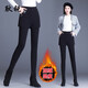 Gengrui (gengrui) fake two-piece leggings for women, thickened with velvet, high-waisted, autumn and winter new slim-fitting outer tights, elastic casual pants, black, stretch 51, thickened with velvet, plus velvet L _Recommended 95-110Jin Jin is equal to 0.5 kg