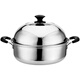 FANCYCHIC extra thick stainless steel steaming soup pot high lid hot pot dual-purpose steamer single-layer household steam seafood steam sauna pot steaming dual-purpose double sauna pot for 12 people 36cm