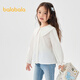 Balabala children's clothing girls long-sleeved shirt pure cotton white shirt spring top simple versatile comfortable skin-friendly white 10101 160