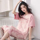 
Roasted summer polyester cotton pajamas for women in summer short-sleeved cropped pants set loose spring and summer short-sleeved cropped pants 679 M Recommended 80-98 Jin [Jin equals 0.5 kg] to wear
