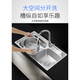 Hengjie is suitable for thickened stainless steel sink, double-slot package, with knife holder, kitchen sink and bowl, thickened 304 steel 78X43 thick 1.2 basic package